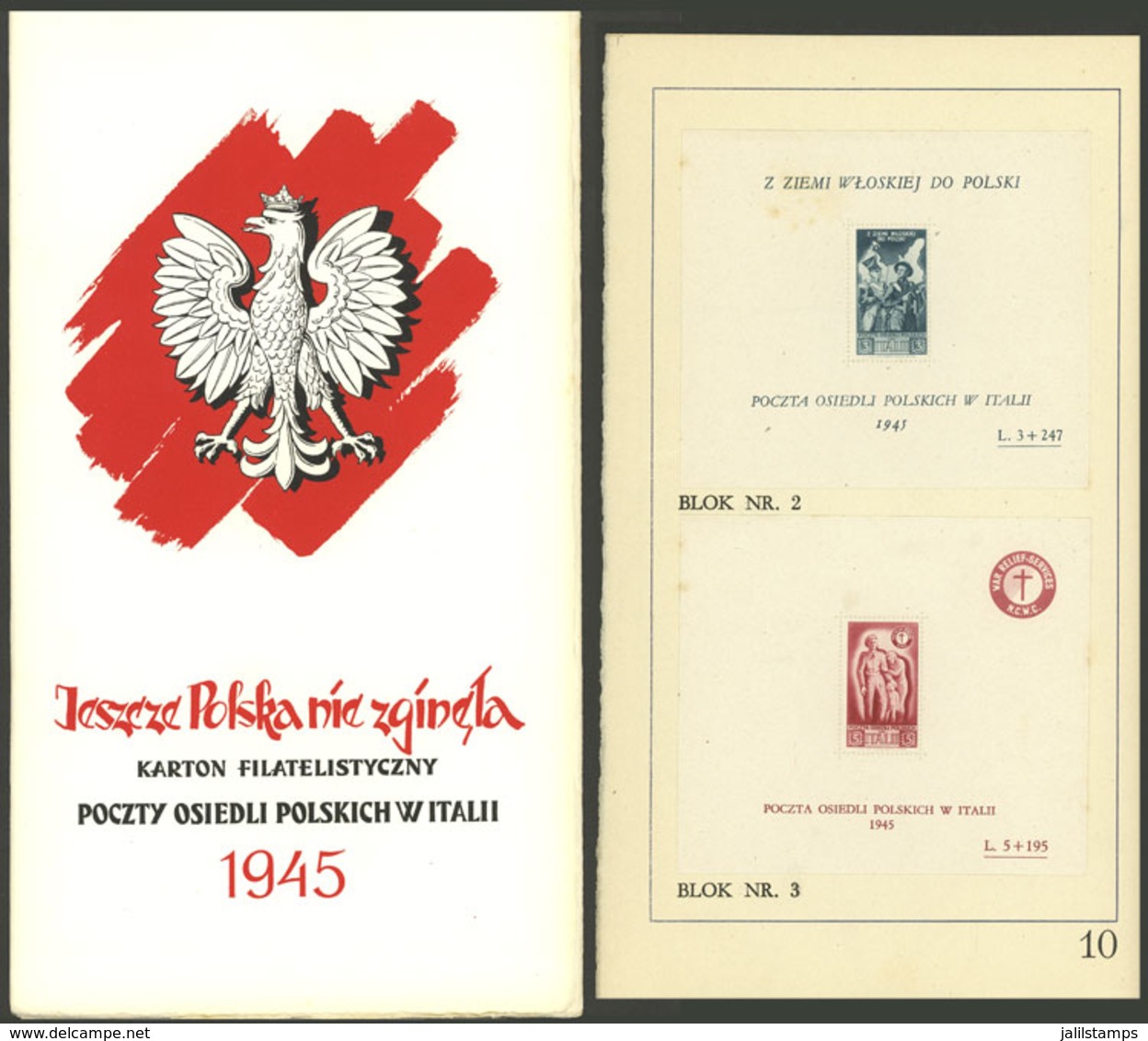 ITALY - POLISH CORPS: Fundraising Folder With 10 Pages Containing 4 Stamps And 3 Souvenir Sheets (glued), Excellent Qual - Non Classés
