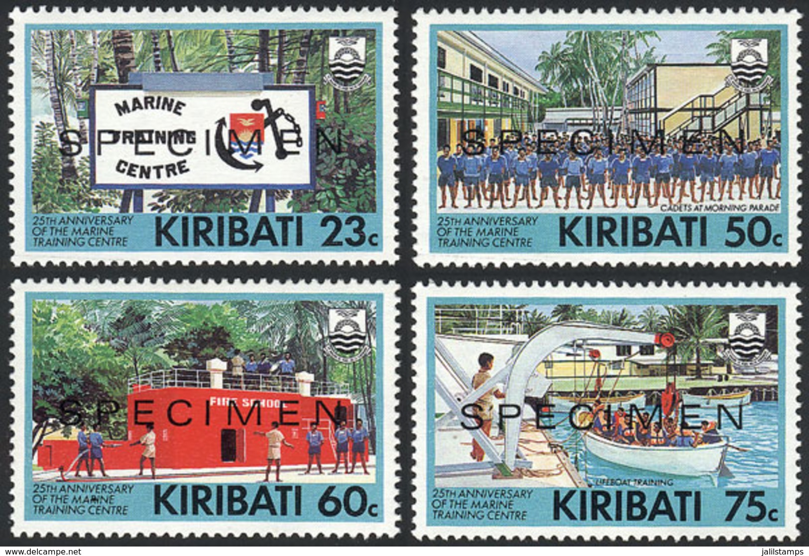 KIRIBATI: Sc.591/4, 1992 Ships, Cpl. Set Of 4 Values With SPECIMEN Overprint, Excellent Quality! - Kiribati (1979-...)