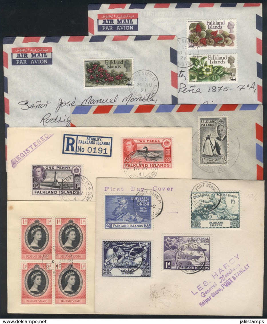 FALKLAND I.: 7 Interesting Covers Of The Years 1941 To 1971, VF Quality! - Falklandinseln