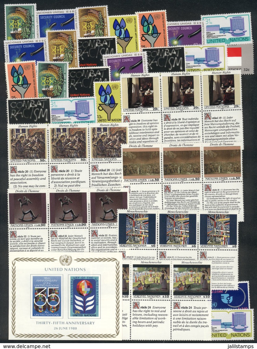 UNITED NATIONS: Lot With A Large Number Of Sets And Complete Years, All Unmounted And Of Excellent Quality, High C - Lots & Serien