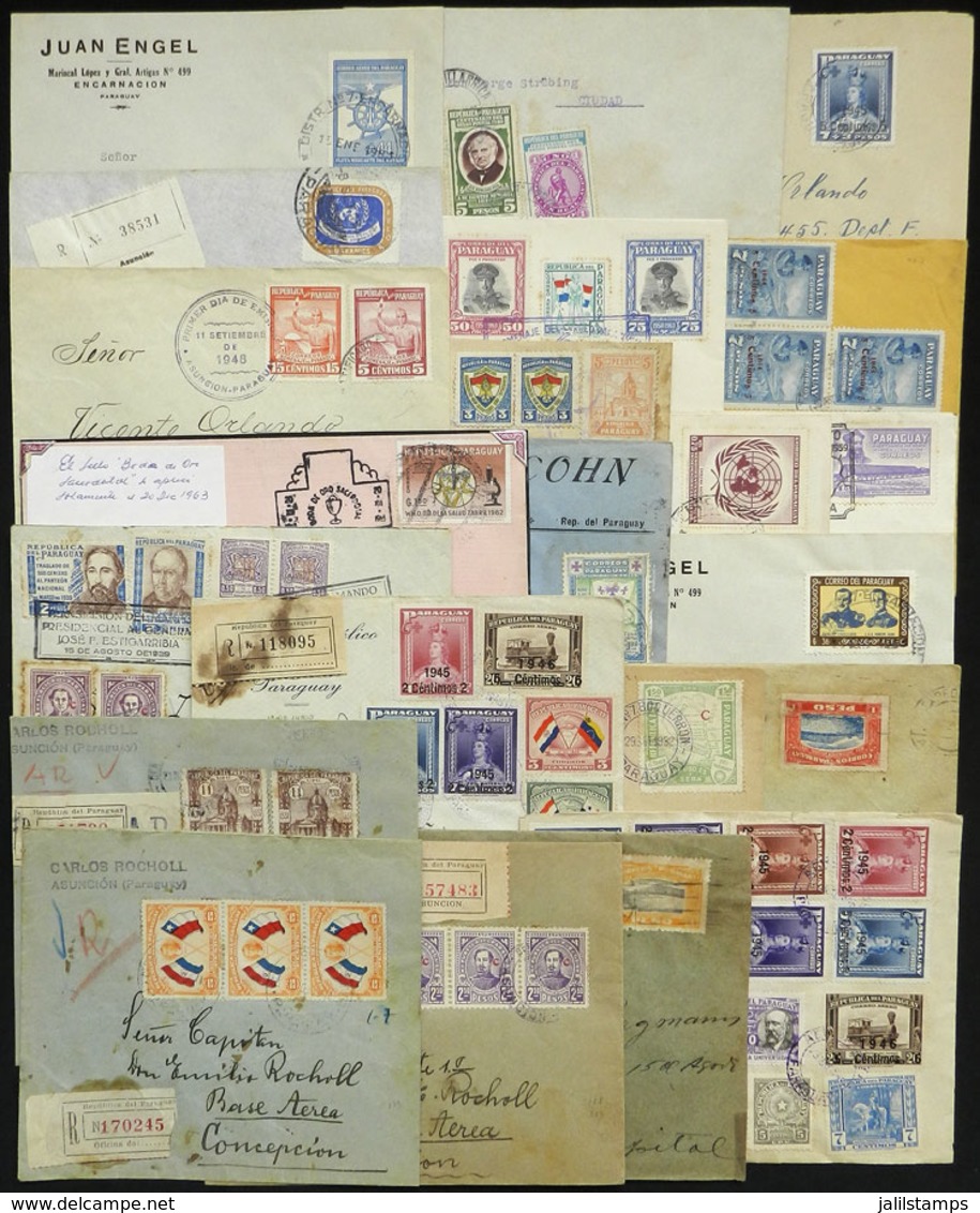 PARAGUAY: 22 Covers Of The Years 1924/1963, There Are Rare Cancels And Interesting Postages, VF General Quality! - Paraguay