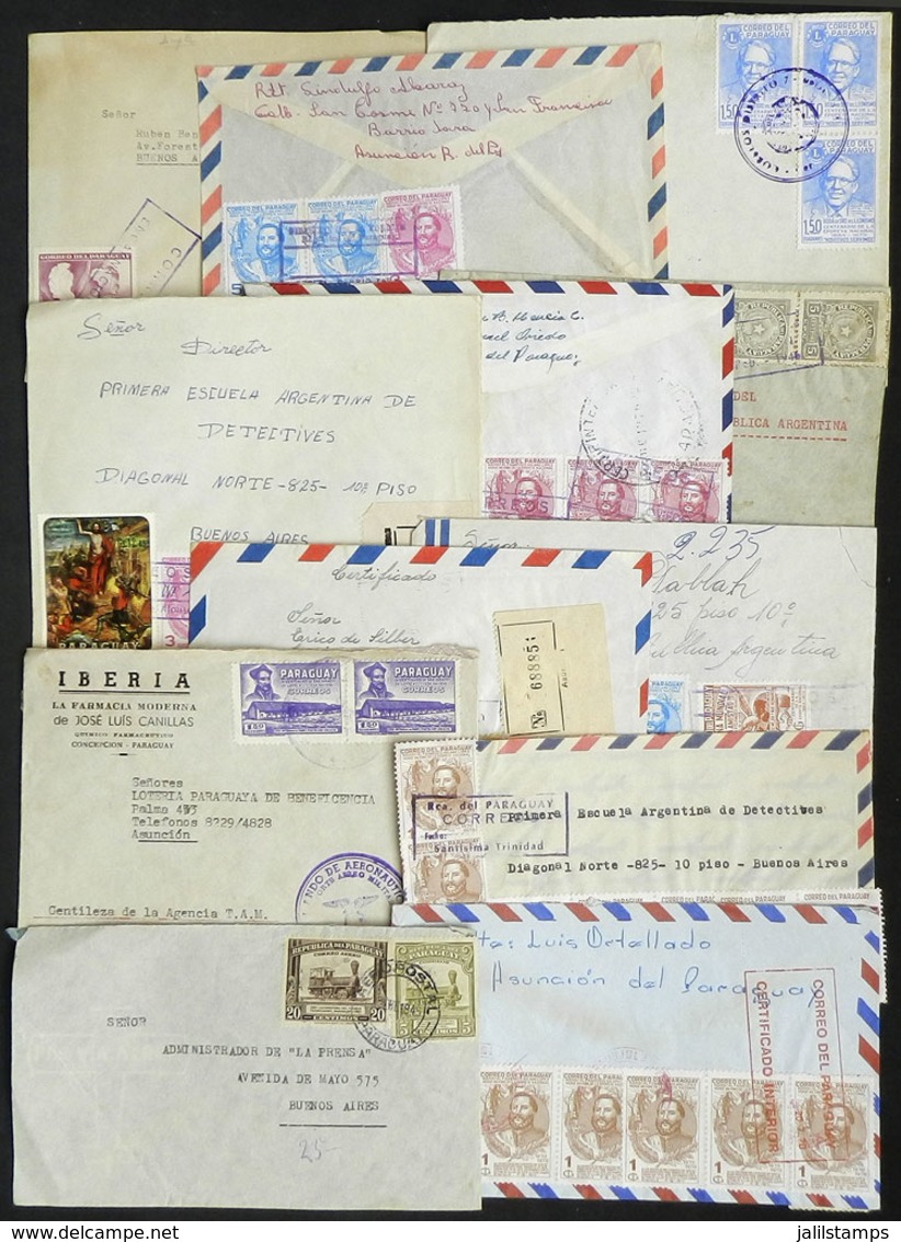 PARAGUAY: 12 Used Covers, There Are Interesting Postages And Cancels! - Paraguay