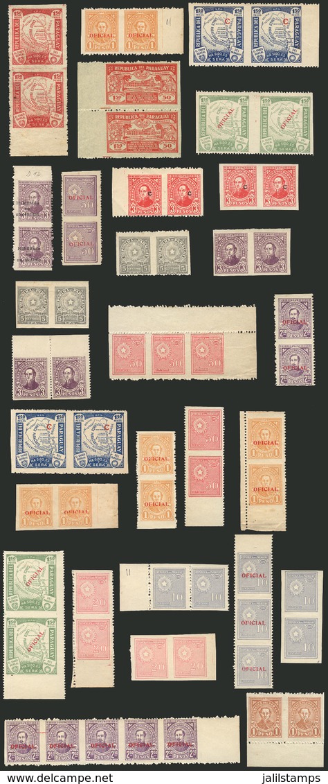 PARAGUAY: VARIETIES: 28 Pairs (or Strips) Partially Or Completely IMPERFORATE, Many Very Thematic, Almost Al - Paraguay