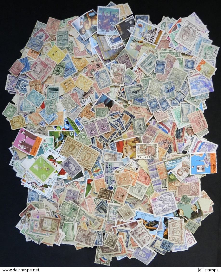 PARAGUAY: Box With SEVERAL THOUSANDS Used Stamps, Old And Modern, The General Quality Is Very Fine. VERY HIG - Paraguay