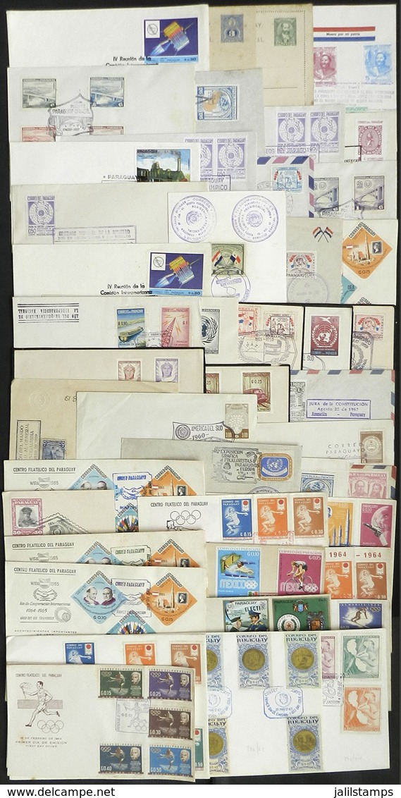 PARAGUAY: 46 VERY THEMATIC Covers Or Cards, They Can Be FDC Covers Or With Special Postmarks, Most Of Fine T - Paraguay