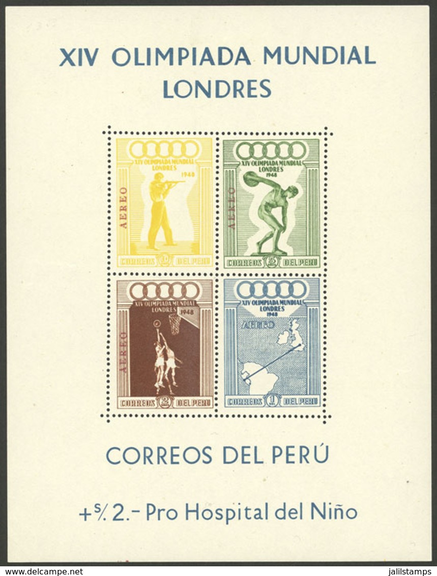 PERU: Yvert 1, 1948 London Olympic Games, MNH, VF! - Pérou