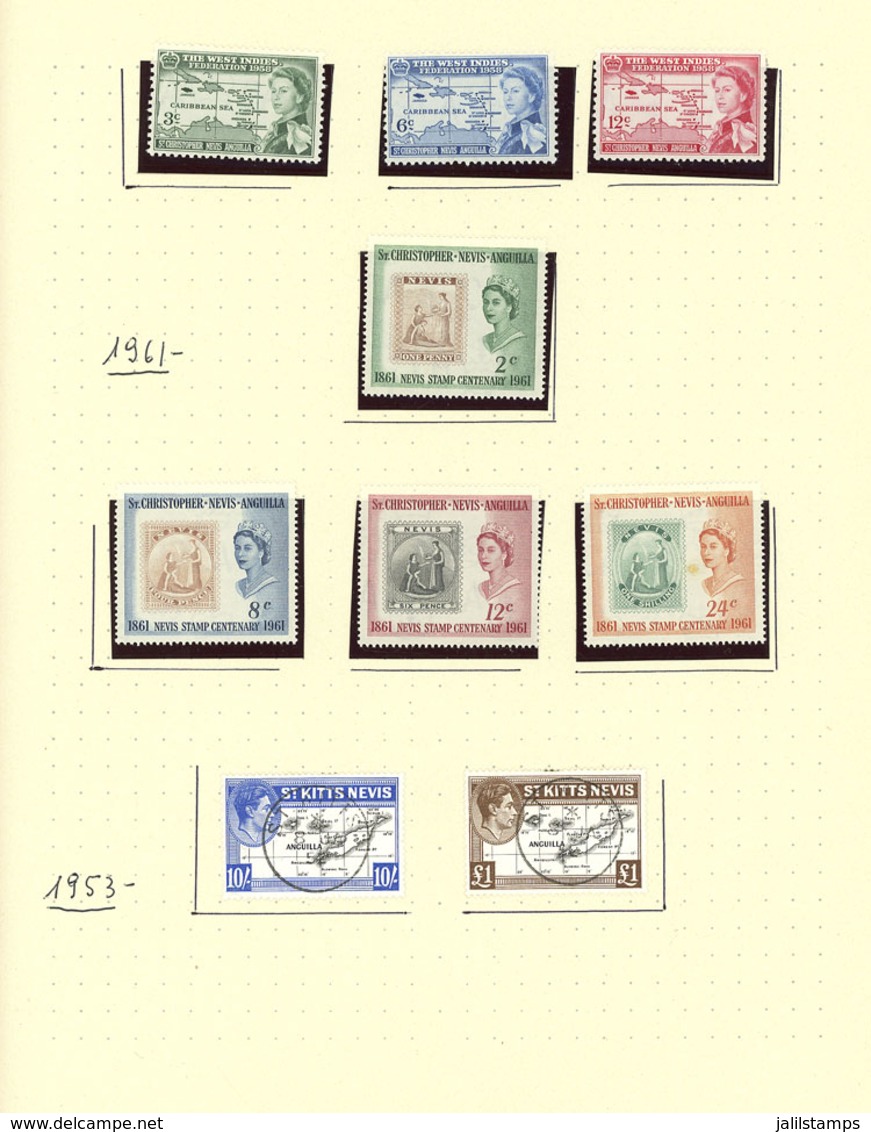 SAINT KITTS-NEVIS: Collection In Album Pages, Used Or Mint Stamps (several MNH), Many Very Thematic, Very Fine Genera - St.Kitts E Nevis ( 1983-...)