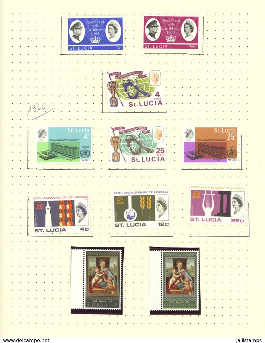 SAINT LUCIA: Collection On Pages, With Old Stamps Up To Circa 1977, With Good Amount Of Interesting Material, A - St.Lucia (...-1978)