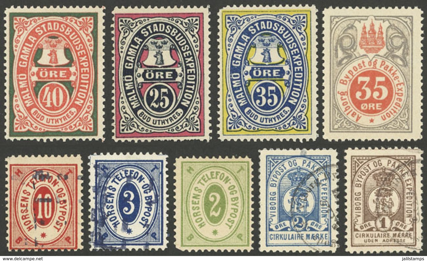 SWEDEN: 9 Cinderellas Of Private Posts, Used Or Mint Without Gum, Fine To VF Quality! - Vignettes De Fantaisie