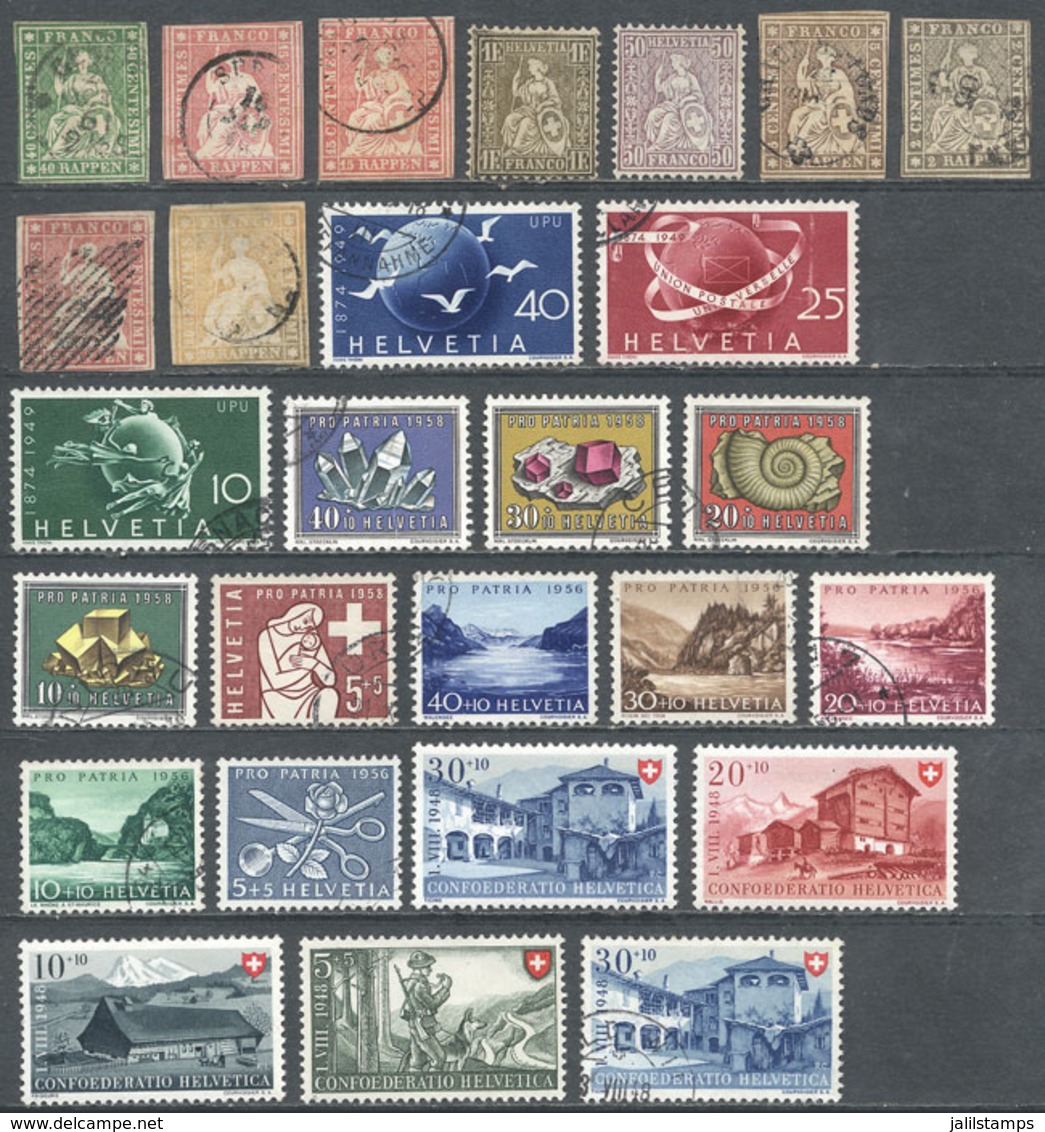 SWITZERLAND: Interesting Lot Of Stamps Of Varied Periods, Used Or Mint (without Gum, With Gum And Hinge Remnant - Sonstige & Ohne Zuordnung