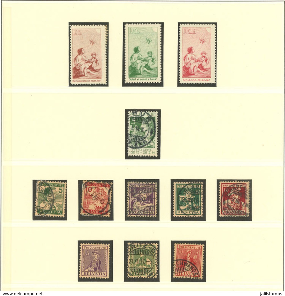 SWITZERLAND: Pro-Juventute: Collection On Pages Of Used Or Mint Stamps (they Can Be Without Gum), Some With Def - Altri & Non Classificati