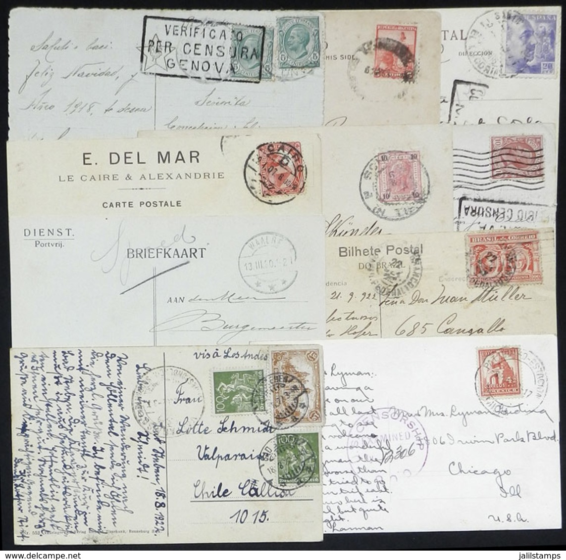 POSTAL HISTORY: 10 Cards Used In Varied Periods And Countries, Several Of VF Quality And Very Interesting! - Sonstige & Ohne Zuordnung