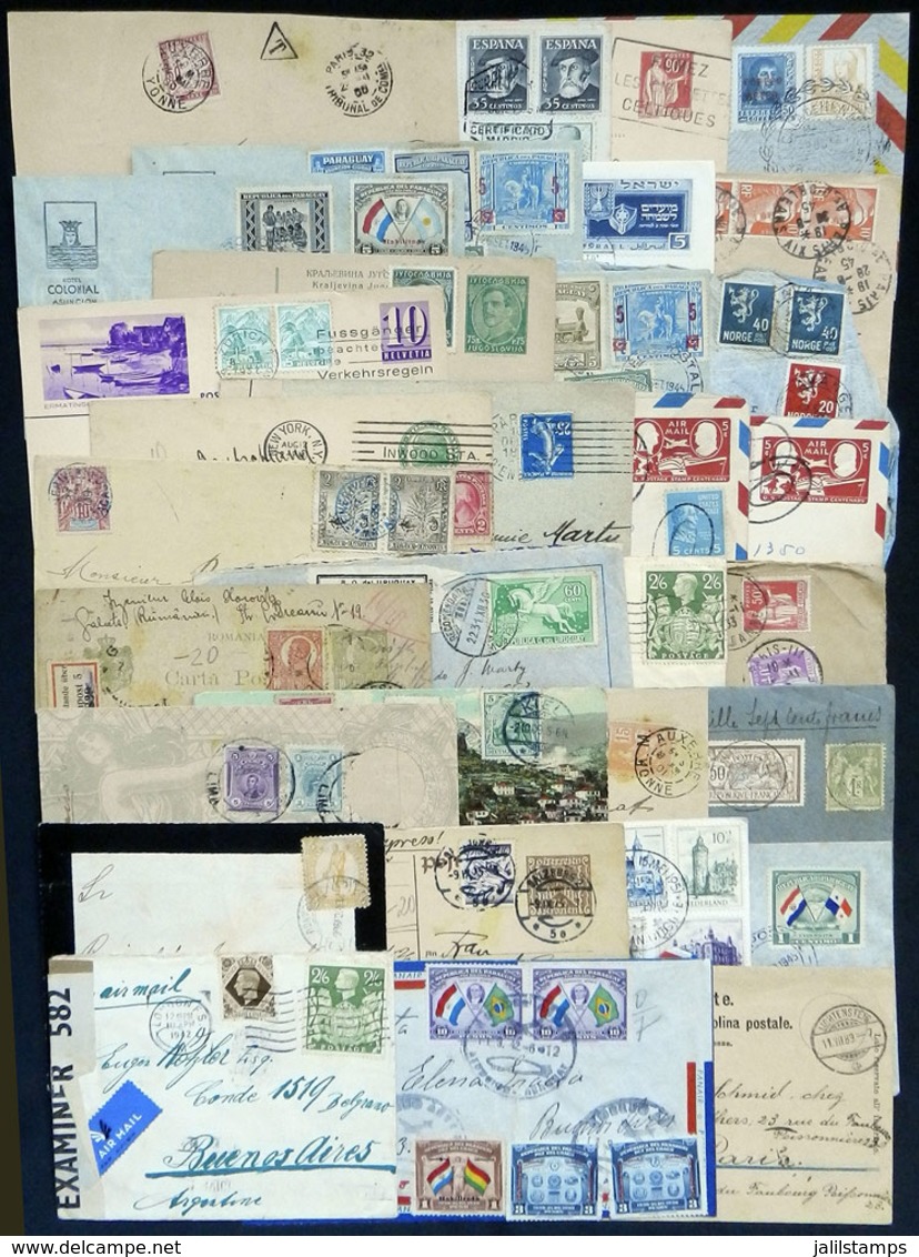 WORLDWIDE: Lot Of 32 Covers, Cover Fronts And Cards Of Varied Countries And Periods, Some With Defects, Others Of F - Autres & Non Classés