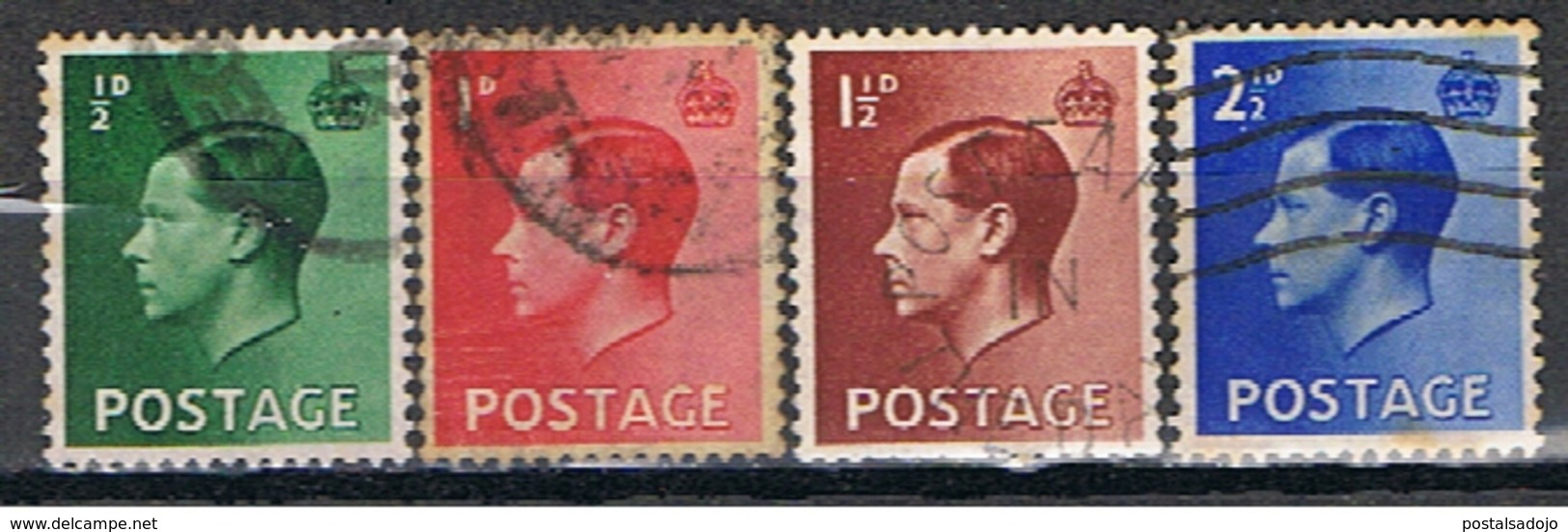 (GB 276) GREAT BRITAIN //  YVERT 205, 206, 207, 208 // 1936 - Used Stamps