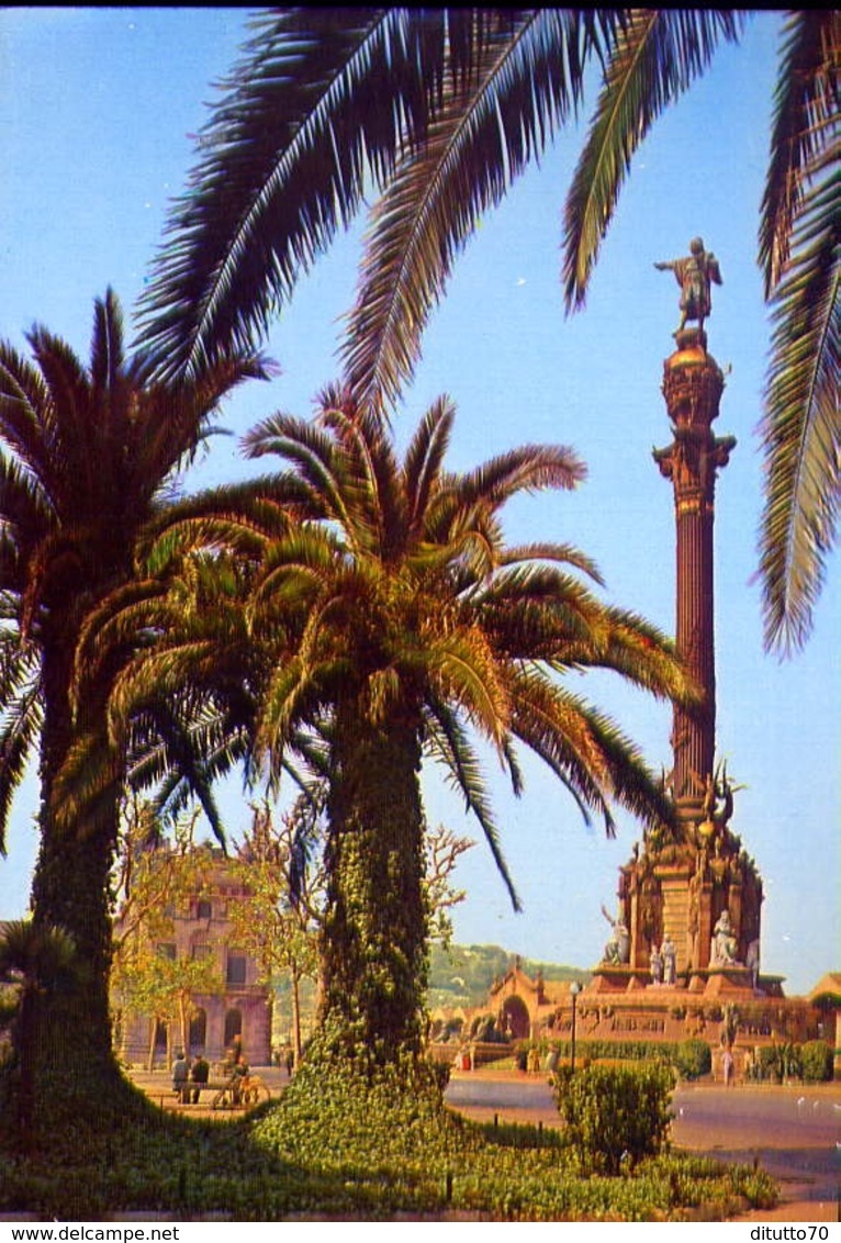 Barcelona - Monumento A Colombo - Formato Grande Non Viaggiata – E 12 - Altri & Non Classificati