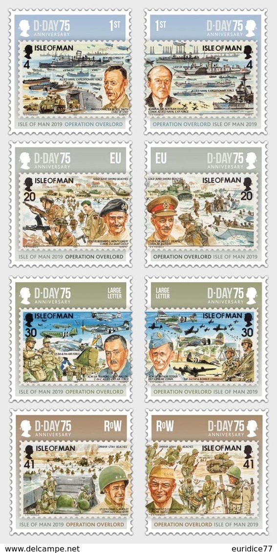 Isle Of Man 2019 - D-Day 75 Stamp Set Mnh - Man (Insel)