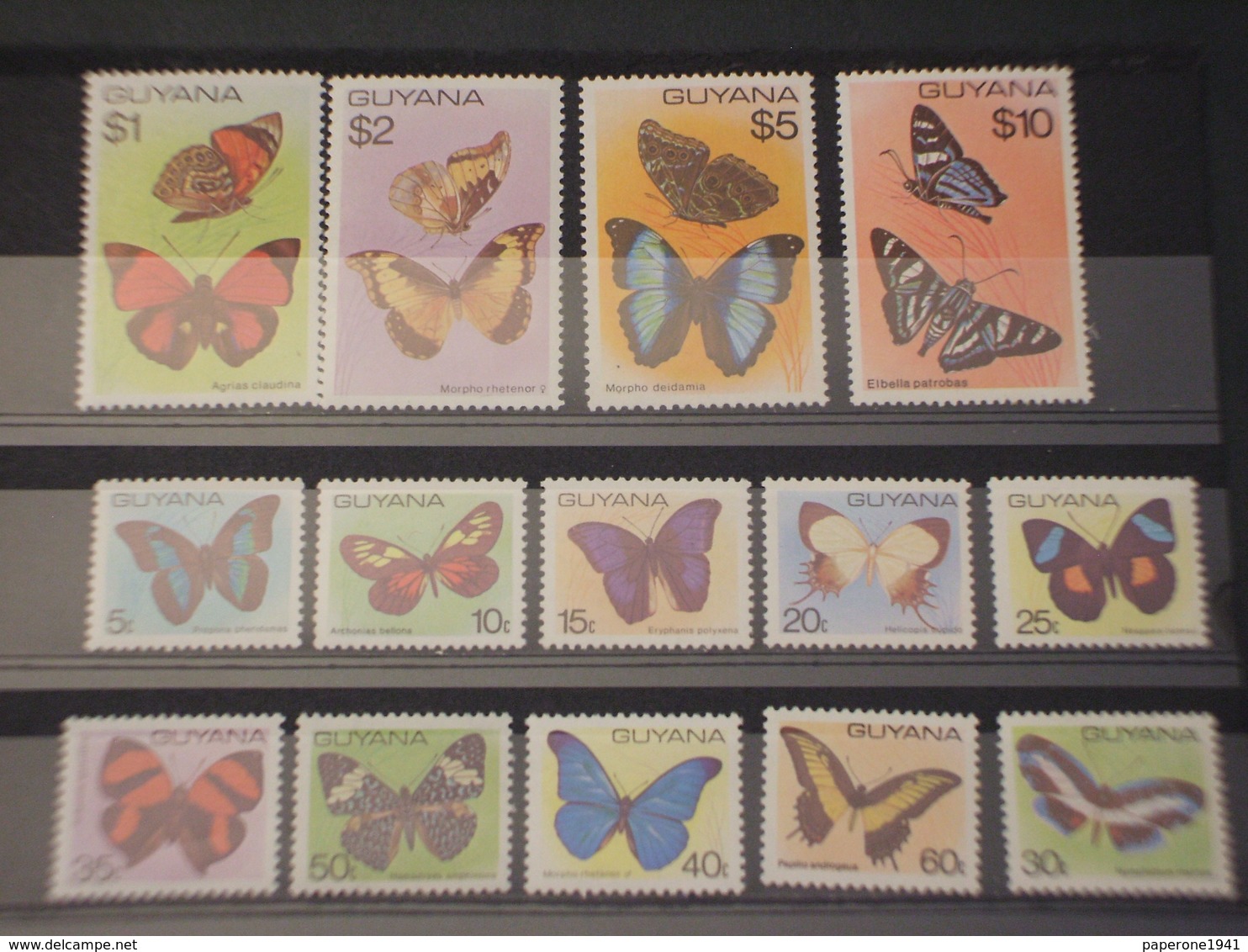 GUYANA - 1978/80 FARFALLE 11 + 3 VALORI - NUOVI(++) - Guyana (1966-...)