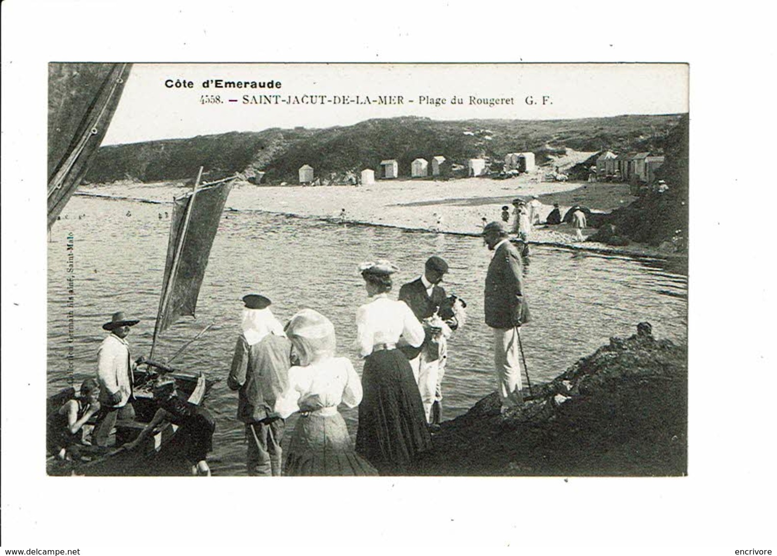 Cpa SAINT JACUT DE LA MER Plage Du Rougeret Rougeray GF 4558 Collec Germain - Saint-Jacut-de-la-Mer