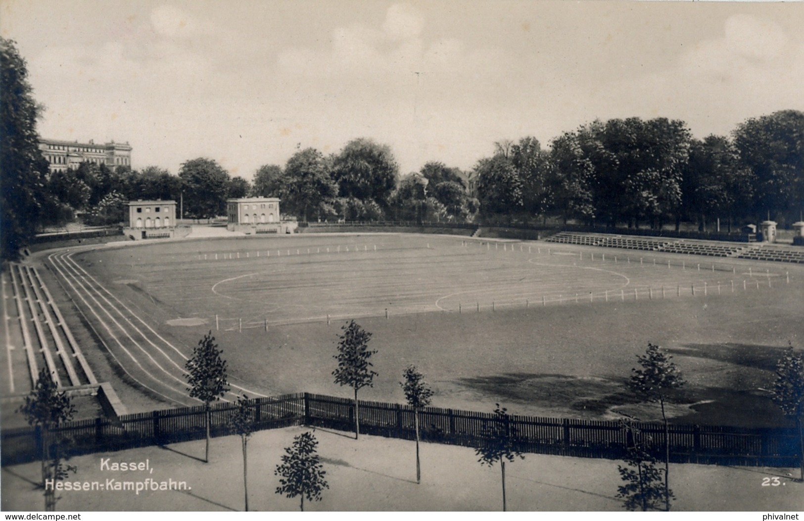 1928 ALEMANIA , TARJETA POSTAL CIRCULADA, KASSEL HESSEN - KAMPFBAHN,  STADION , ESTADIO , STADIUM - Estadios