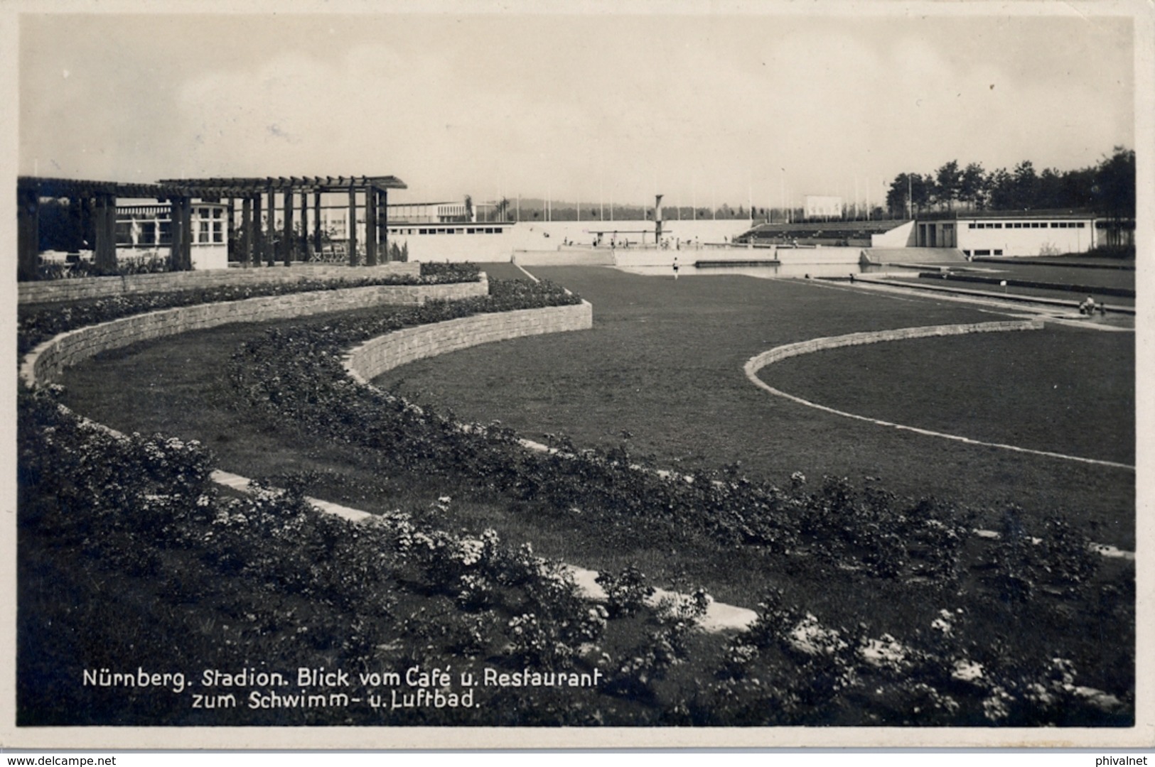 1930 ALEMANIA , TARJETA POSTAL CIRCULADA, NÜRNBERG  STADION , ESTADIO , STADIUM - Estadios