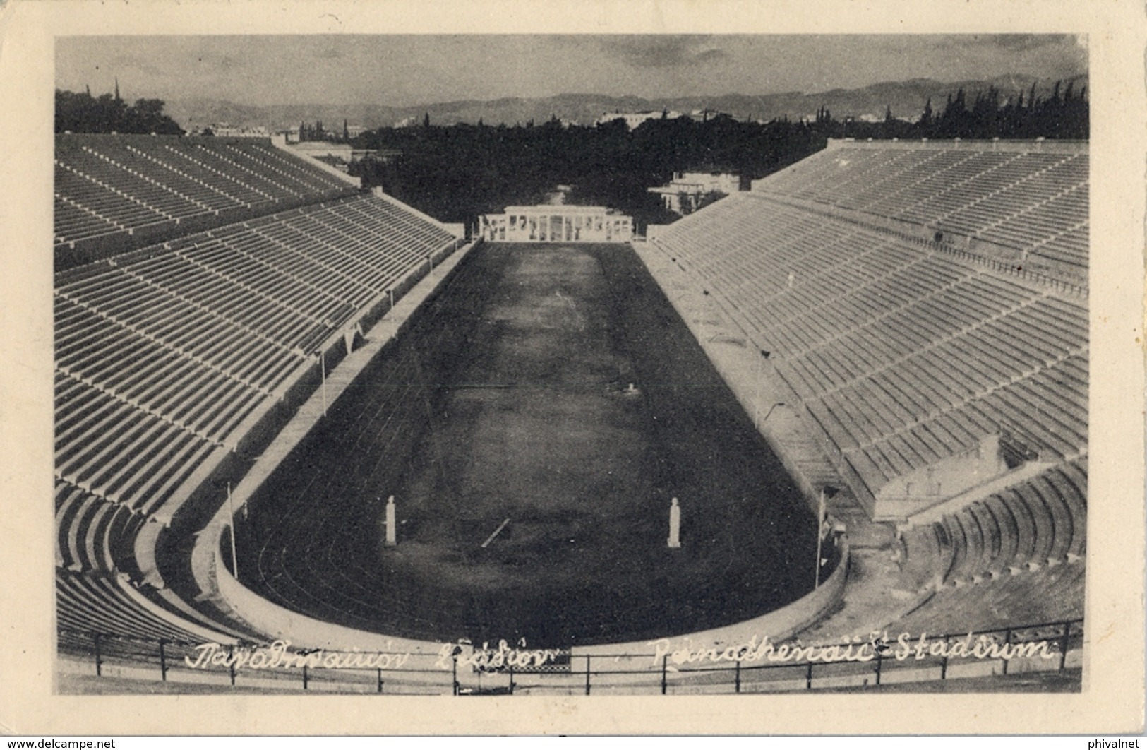 1935 GRECIA , TARJETA POSTAL CIRCULADA, ATENAS , STADION , ESTADIO , STADIUM - Estadios