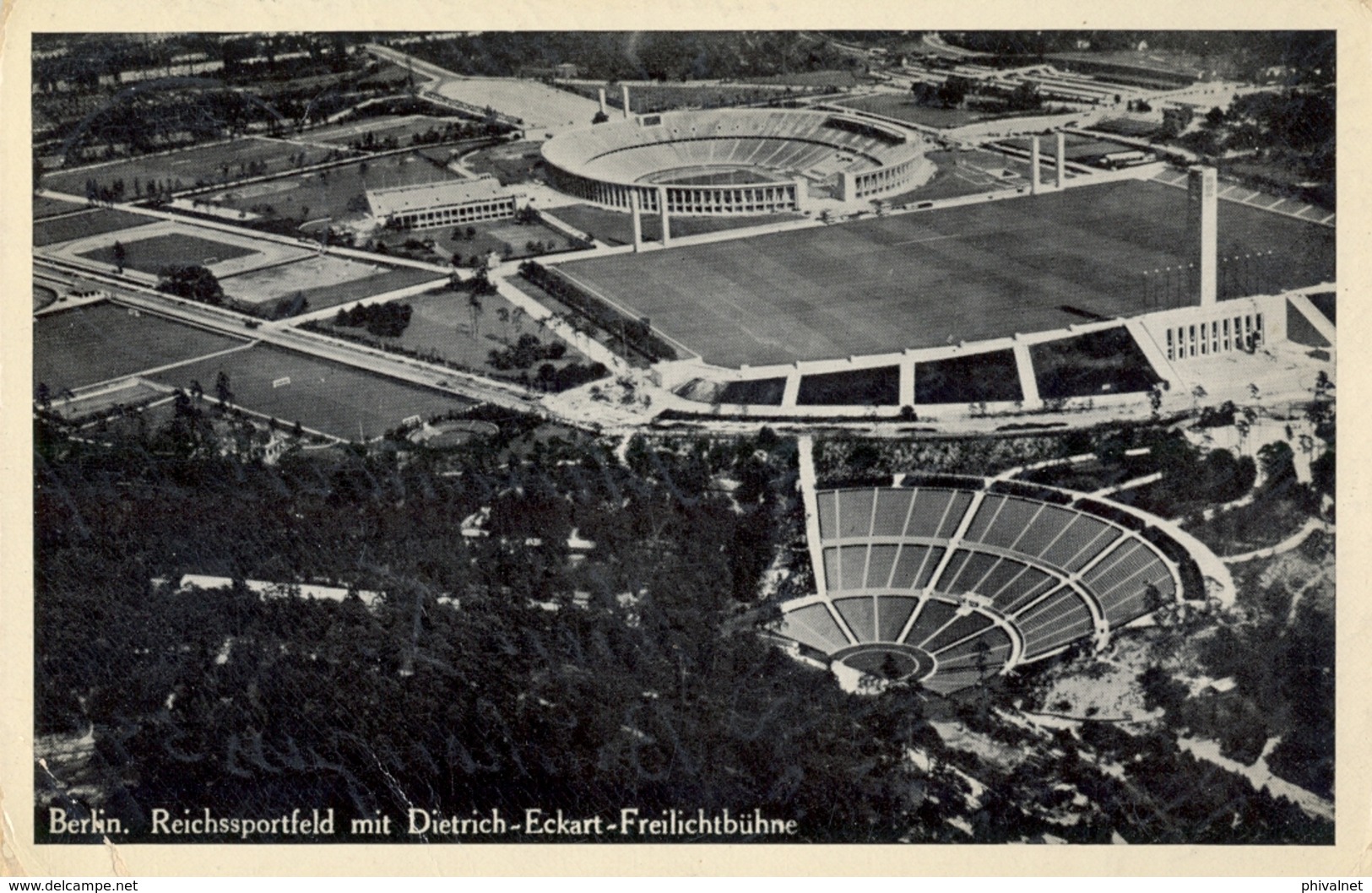 1938 ALEMANIA , TARJETA POSTAL CIRCULADA, BERLIN STADION , ESTADIO , STADIUM - Stadions