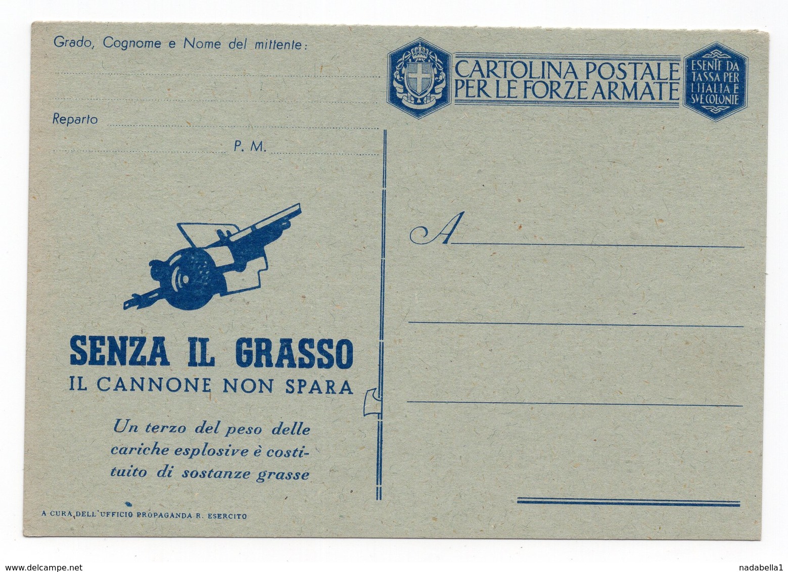 WWII ITALY, MILITARY CARD, POSTAL STATIONEY - Other & Unclassified