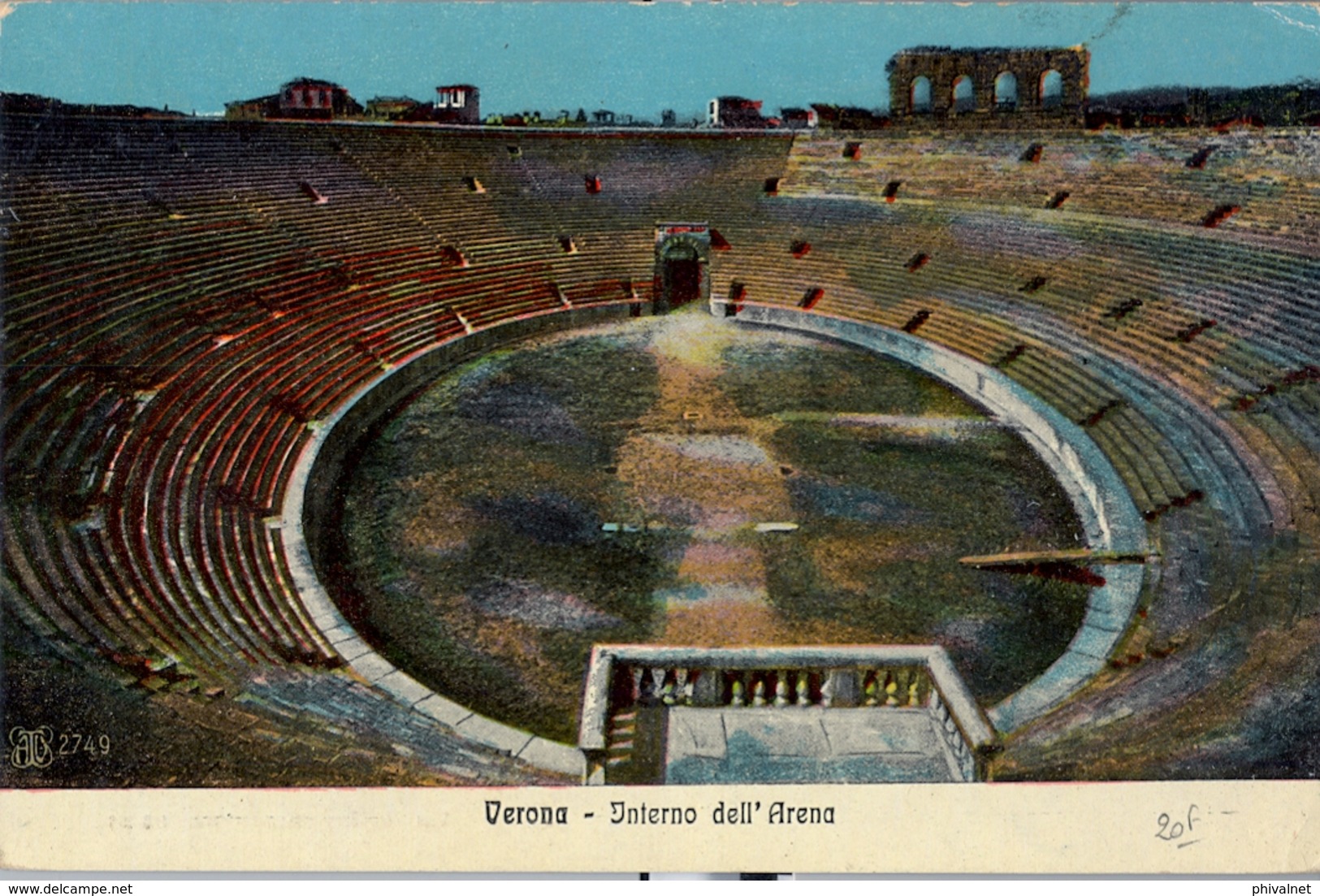 ITALIA , TARJETA POSTAL SIN CIRCULAR , VERONA - INTERNO DELL' ARENA - Estadios