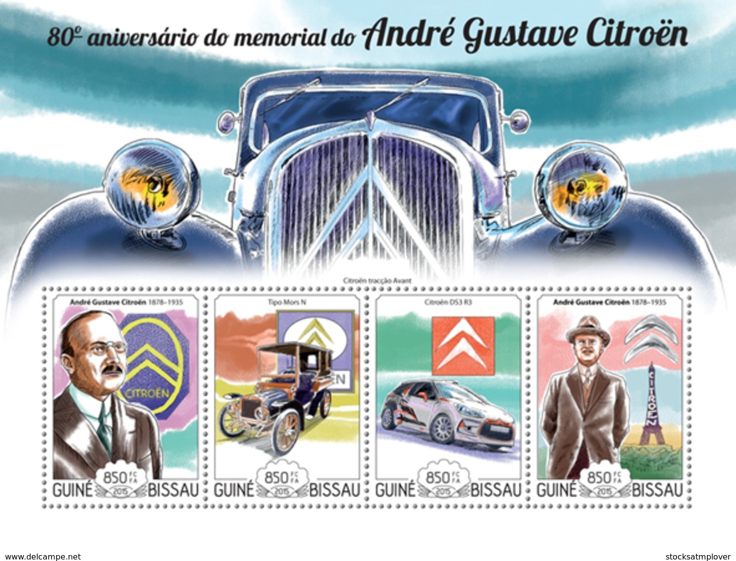 Guinea Bissau 2015   André-Gustave Citroën  Cars Automobiles - Guinea-Bissau