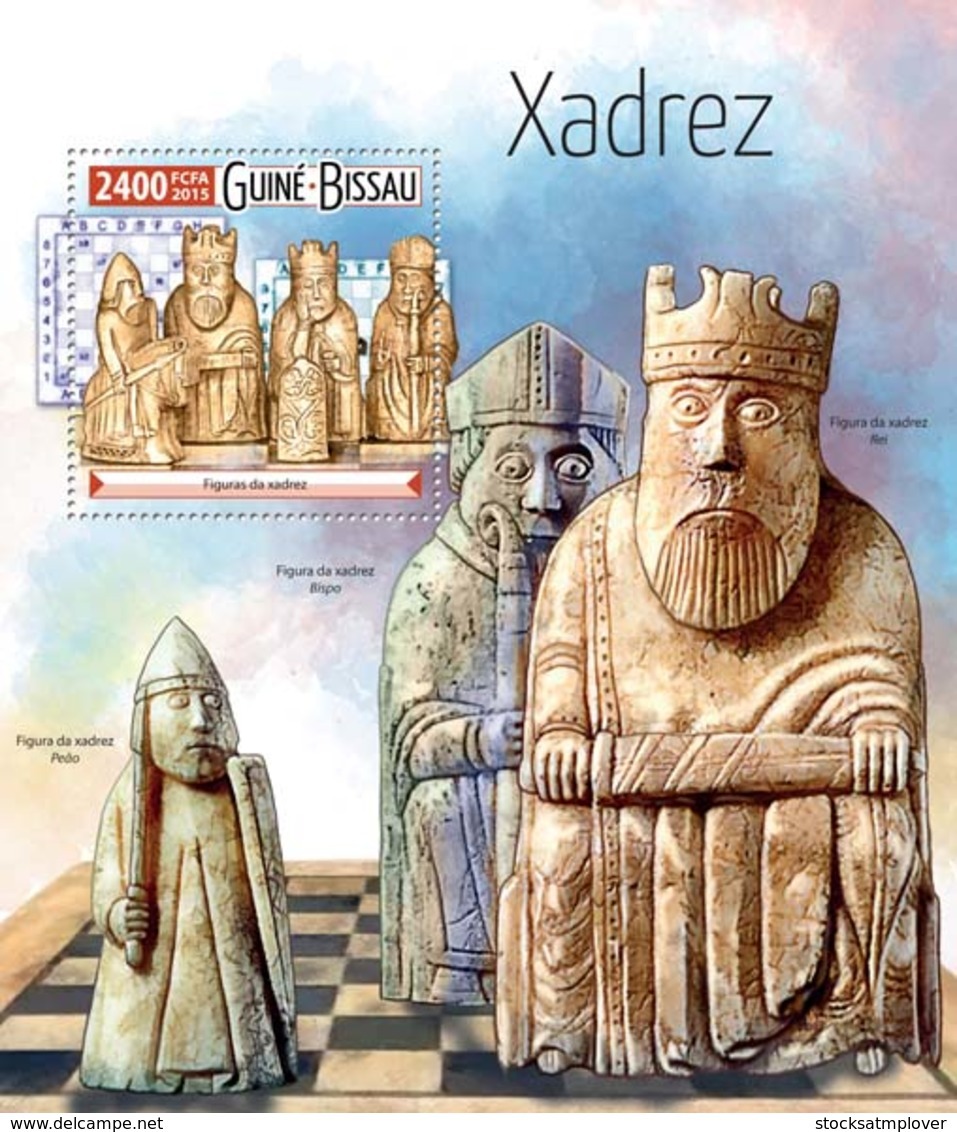 Guinea Bissau 2015 Chess Figures Knight And Queen - Guinea-Bissau