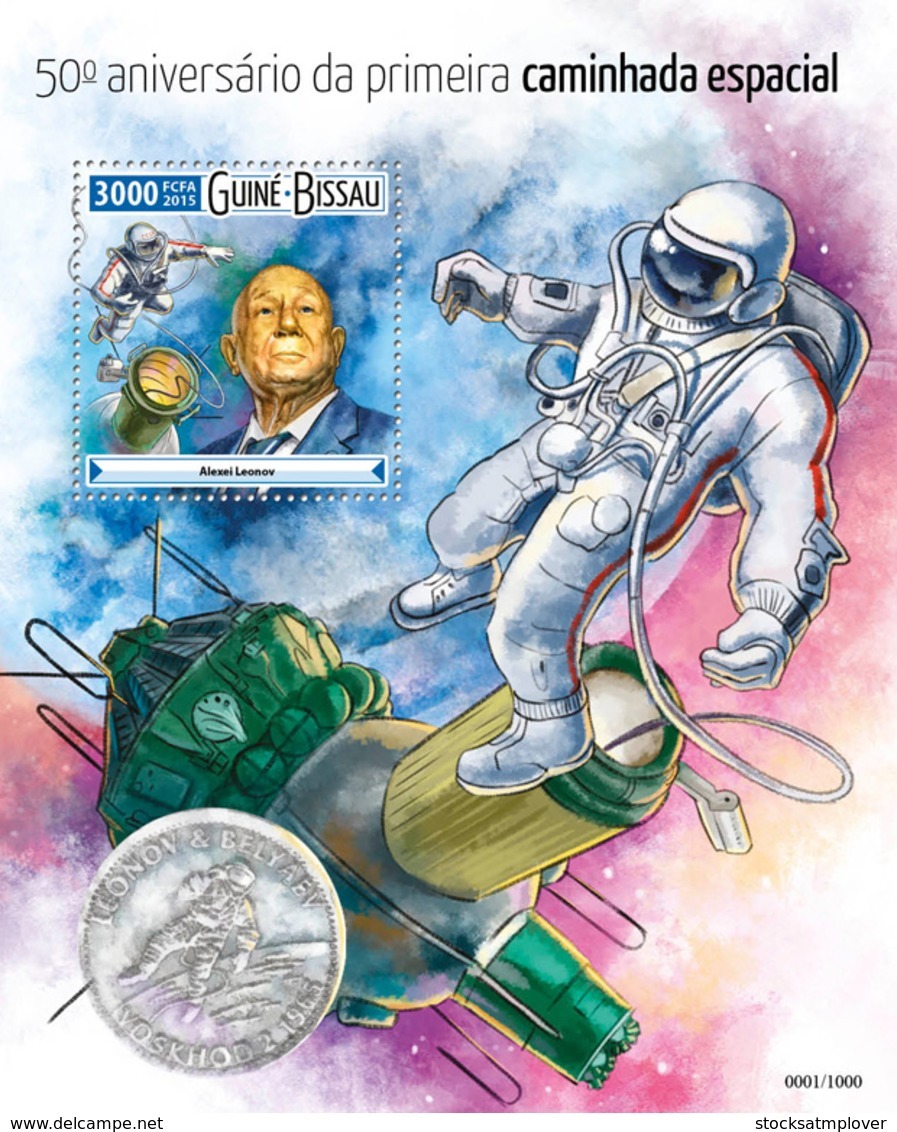 Guinea Bissau 2015  First Spacewalk  ,Alexei Leonov  Space - Guinea-Bissau