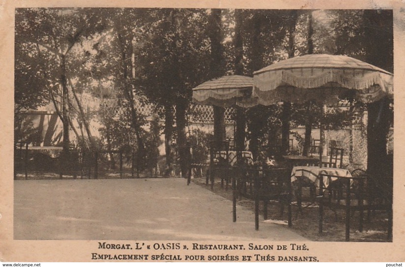 MORGAT (FINISTERE) L' "OASIS" RESTAURANT - SALON DE THE - EMPLACEMENT SPECIAL POUR SOIREES ET THES DANSANTS - 2 SCANS) - Morgat