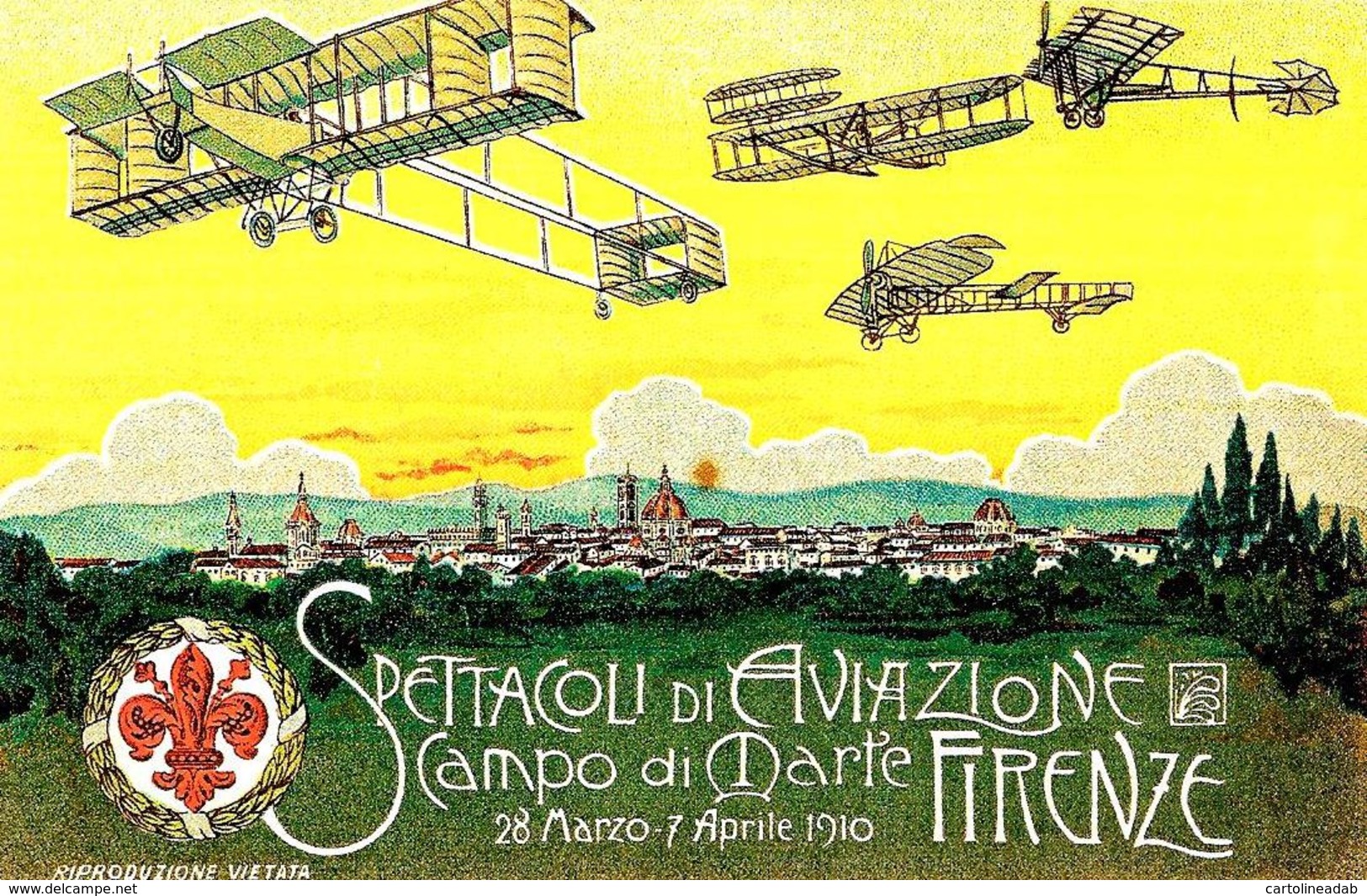 [MD3532] CPM - RIPRODUZIONE - FIRENZE 1910 - SPETTACOLI DI AVIAZIONE CAMPO DI MARTE - PERFETTA - NV - ....-1914: Precursori