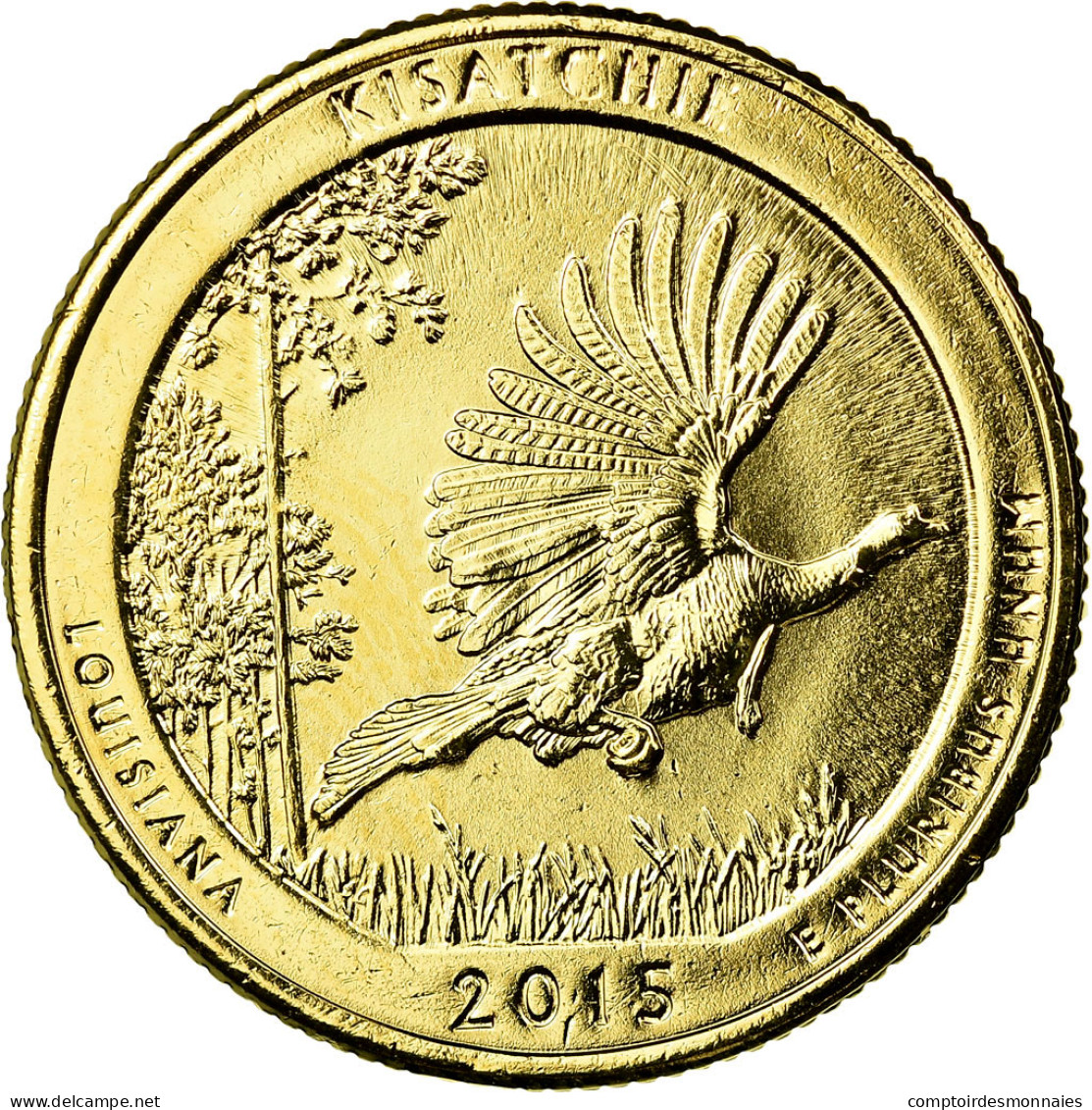 Monnaie, États-Unis, Kisatchie, Quarter, 2015, U.S. Mint, SUP, Métal Doré - 2010-...: National Parks