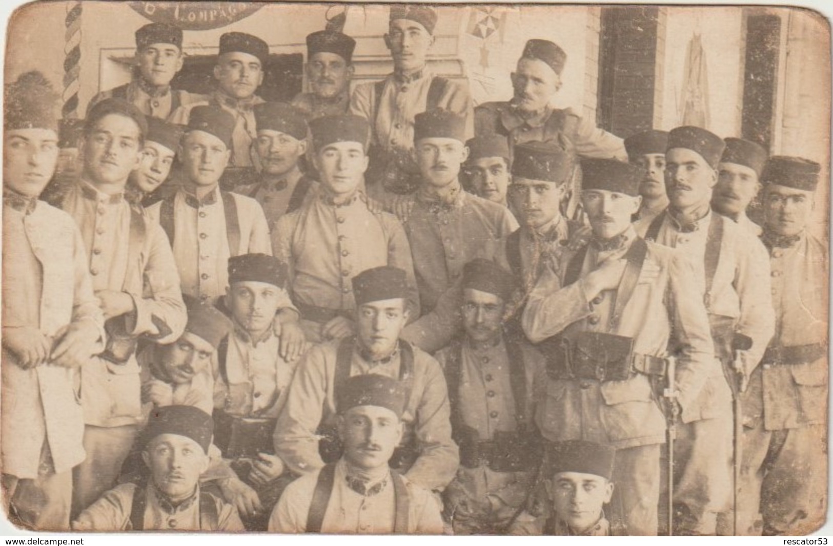 Rare Carte Photo D'un Groupe De Zouaves - 1914-18