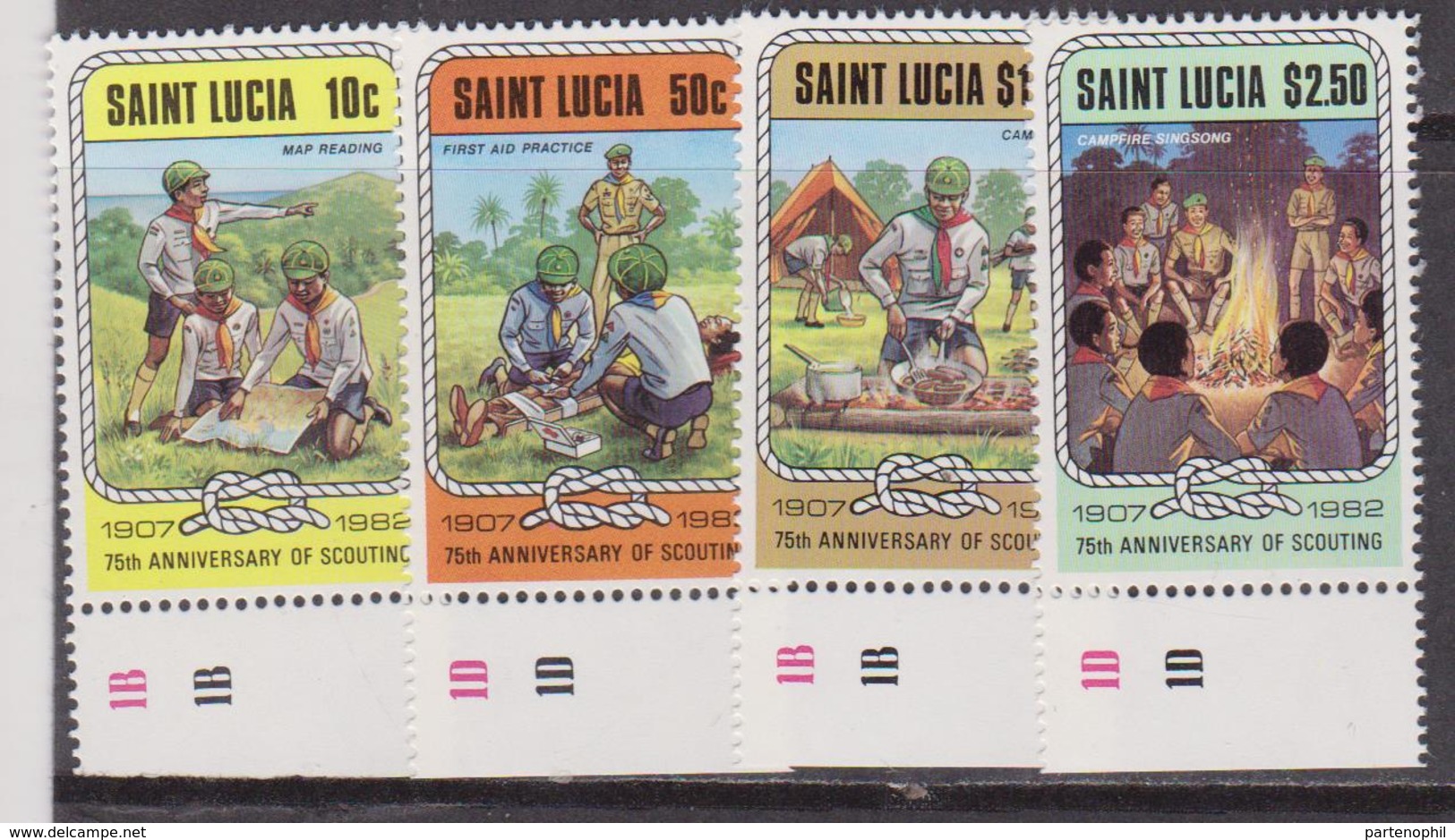 St. Lucia Scout Set MNH - Nuovi