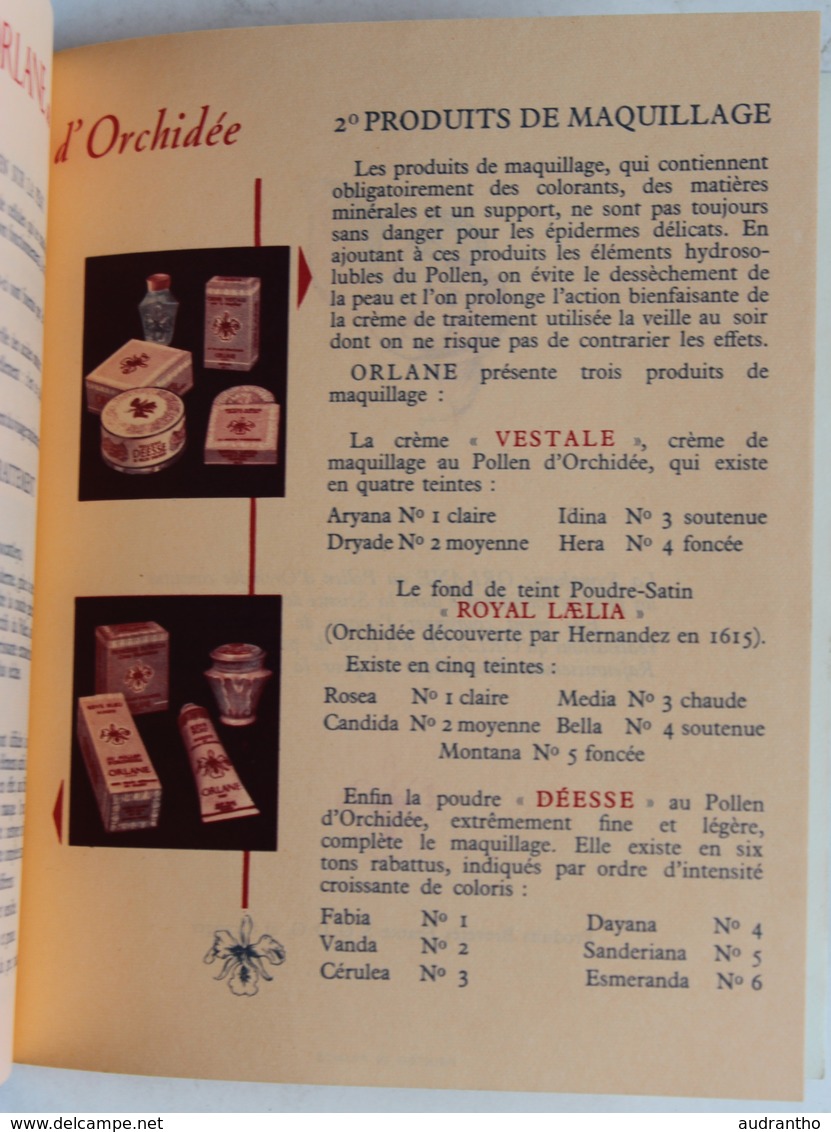 Symphonie Orlane au pollen d'orchidée livret publicitaire années 50 av. Georges V Paris Grande pharmacie du progrès Caen