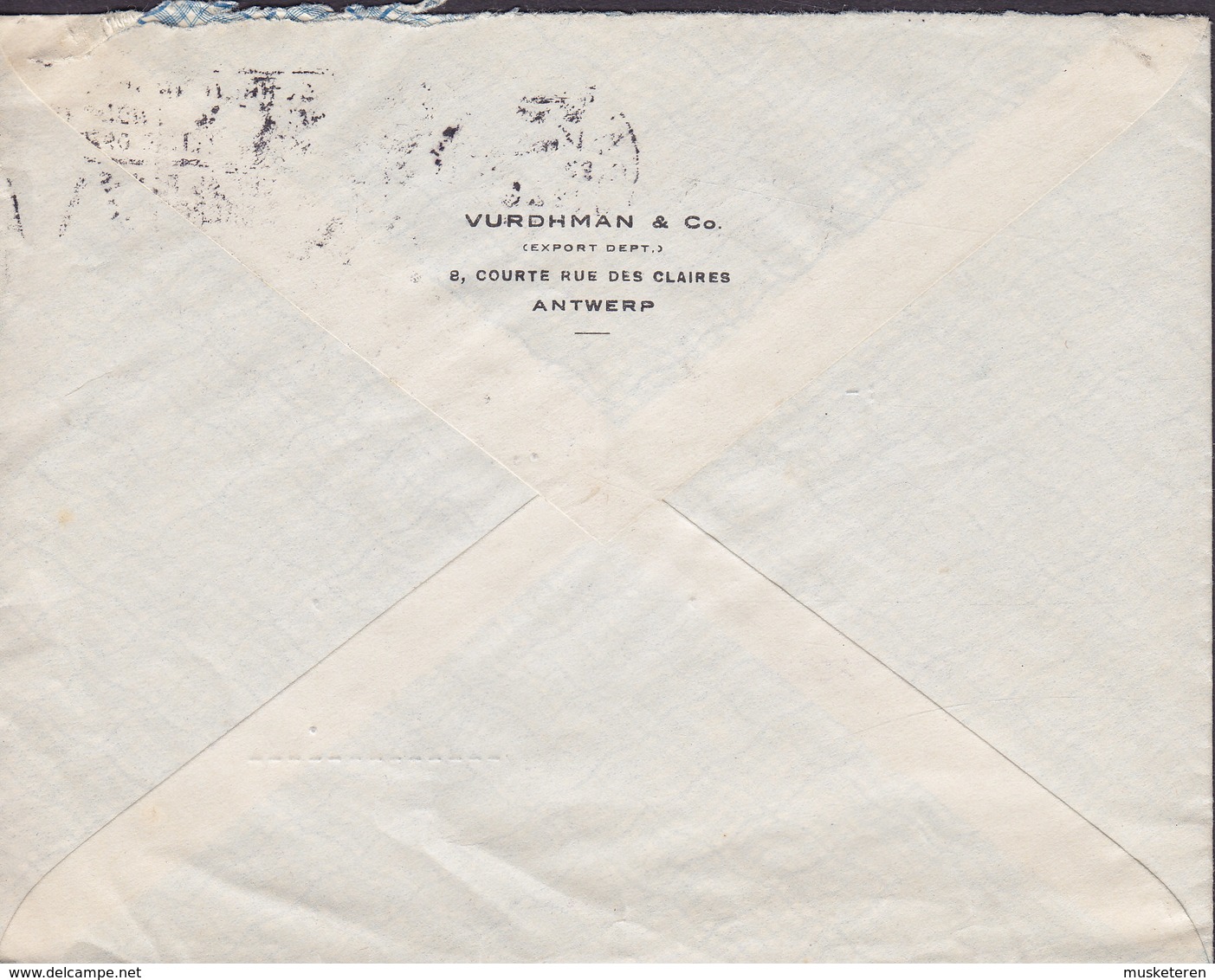 Belgium VURDMAN & Co., Export Dept. Flamme 'Scientifique' ANTWERPEN  1928 Cover Lettre HAMBURG Germany 1.75 Fr. Houyoux - 1922-1927 Houyoux