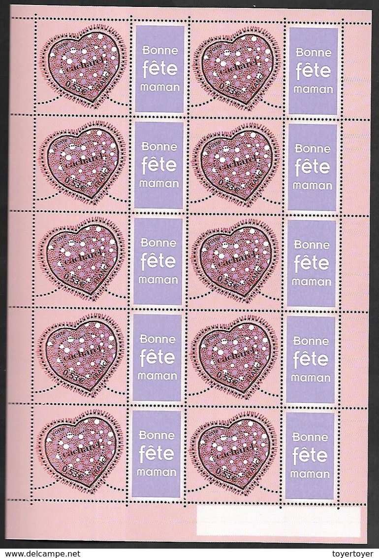 P199  Feuillet De 10 Timbres N°F3747Ab N++Bonne Fête Maman Gome Brillante - Autres & Non Classés