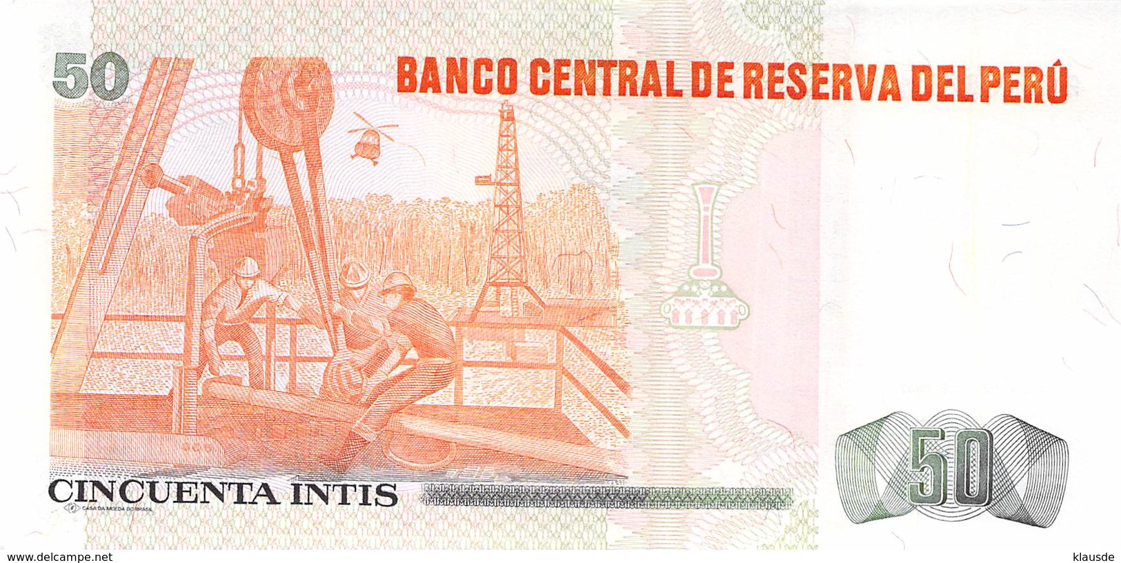 50 Intis Peru 1987 UNC - Peru