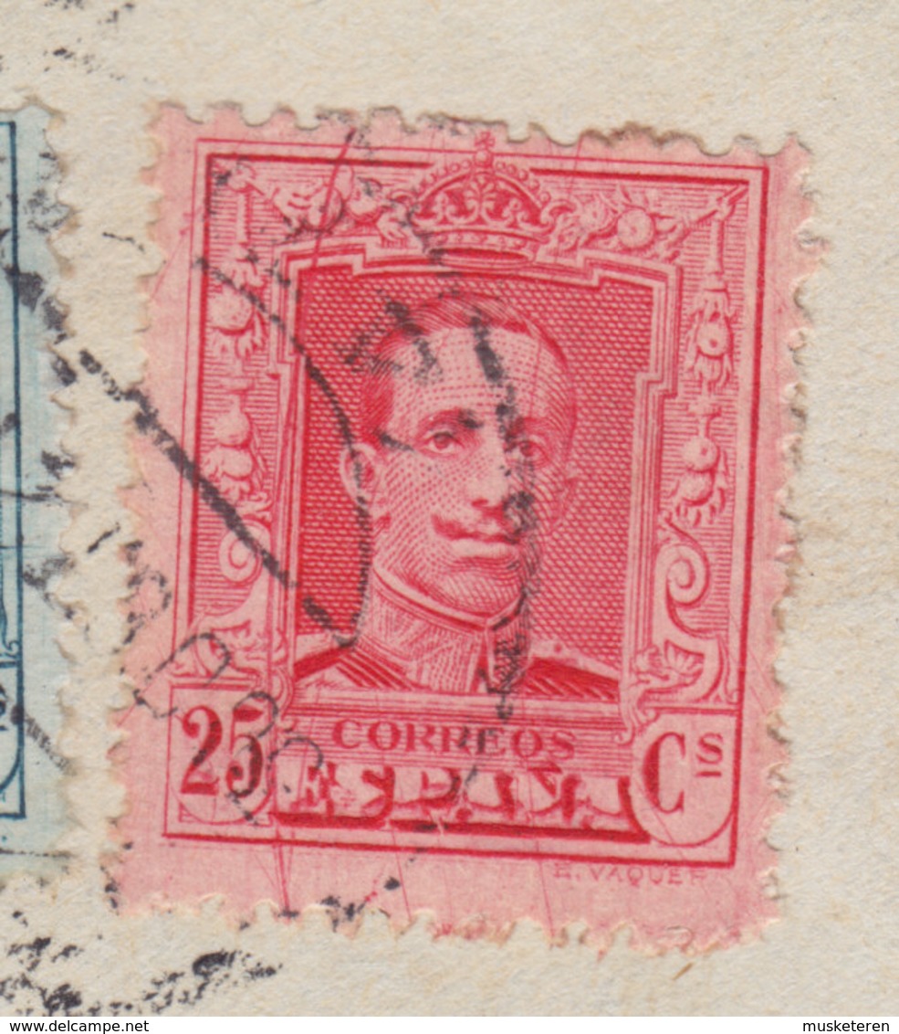 Spain ALBINO DIAZ, BILBAO 1927 Cover Brief HAMBURG Germany Alphonse XIII. ERROR Variety Mult. 'Cliché Scratches' !! - Abarten & Kuriositäten