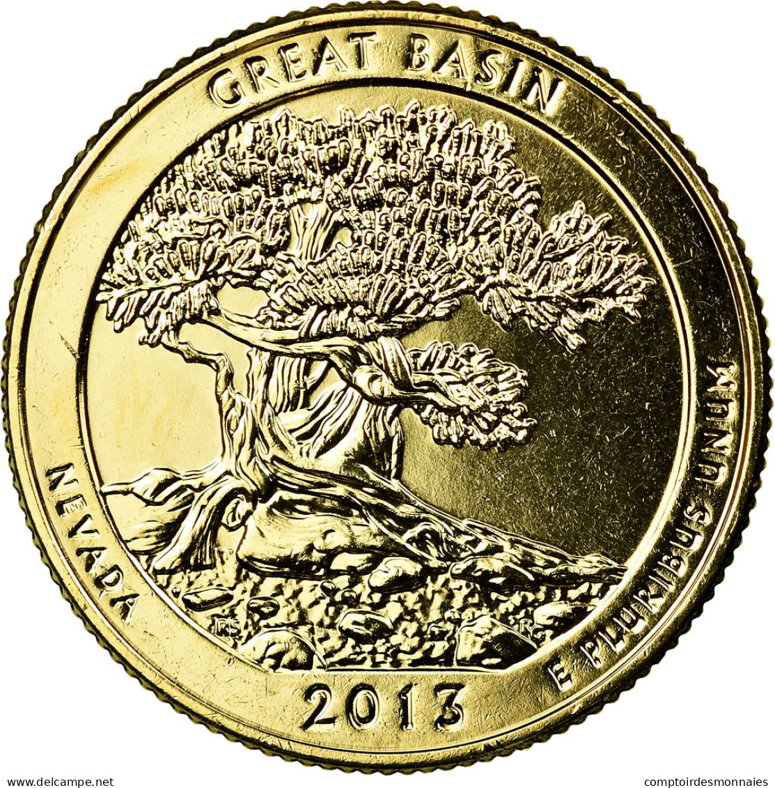 Monnaie, États-Unis, Great Basin, Quarter, 2013, U.S. Mint, SUP, Métal Doré - 2010-...: National Parks