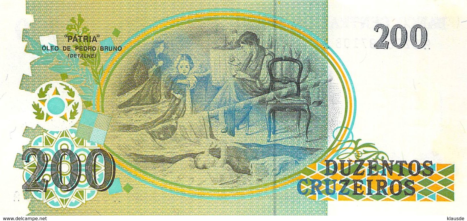 200 Duzentos Cruzeiros Banknote Brasilien UNC - Brasilien