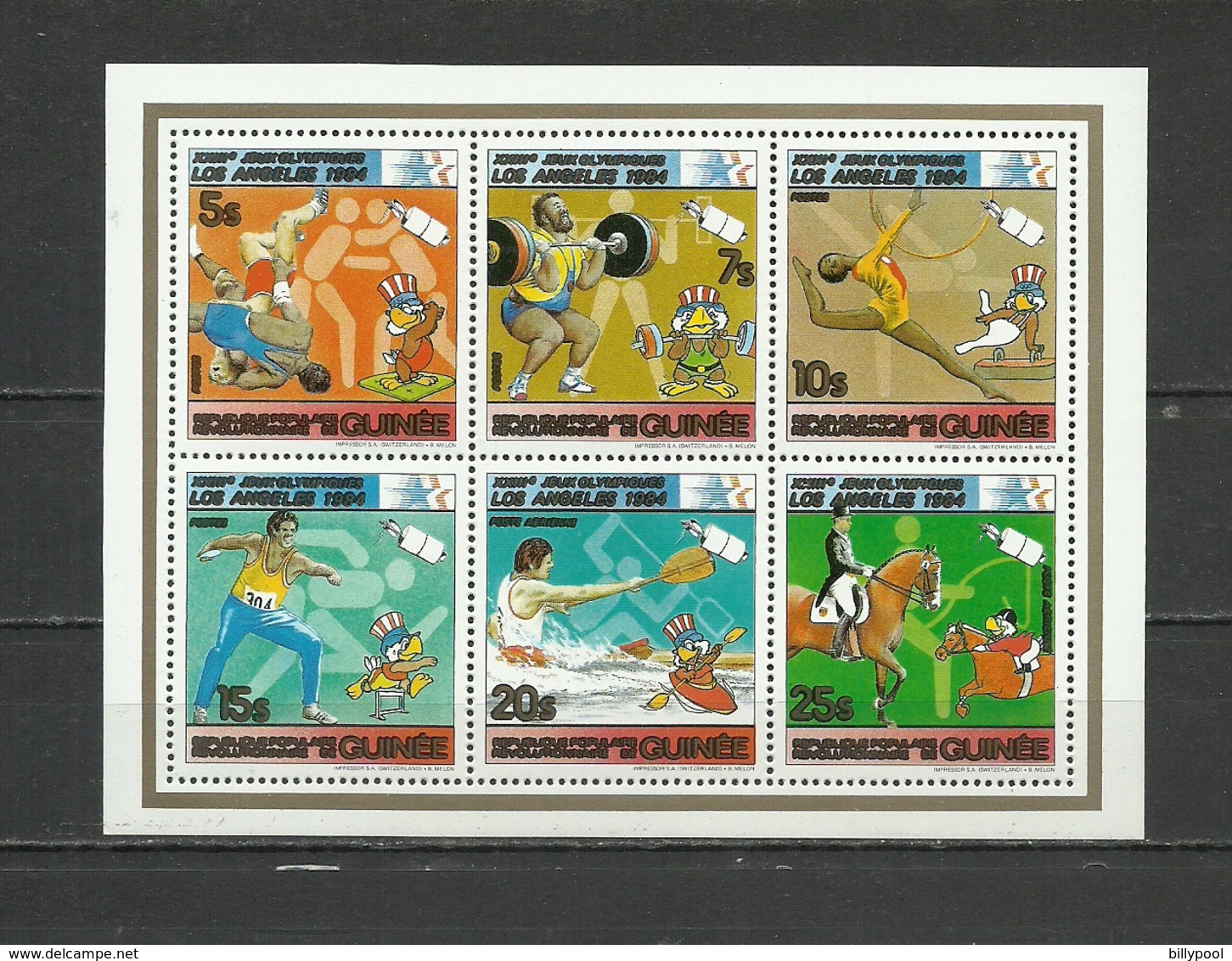 GUINEA  1983  Olympics Olympic Games Los Angeles 1984  Sheetlet  Perf. Rare! - Ete 1984: Los Angeles