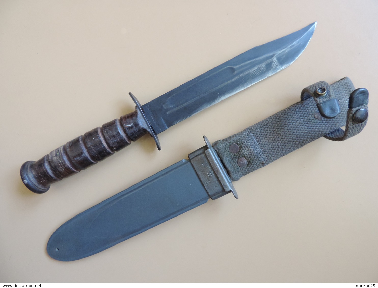 Couteau USN MK2 CAMILLUS à Marquage Sur Lame, US WW2. - Armes Blanches