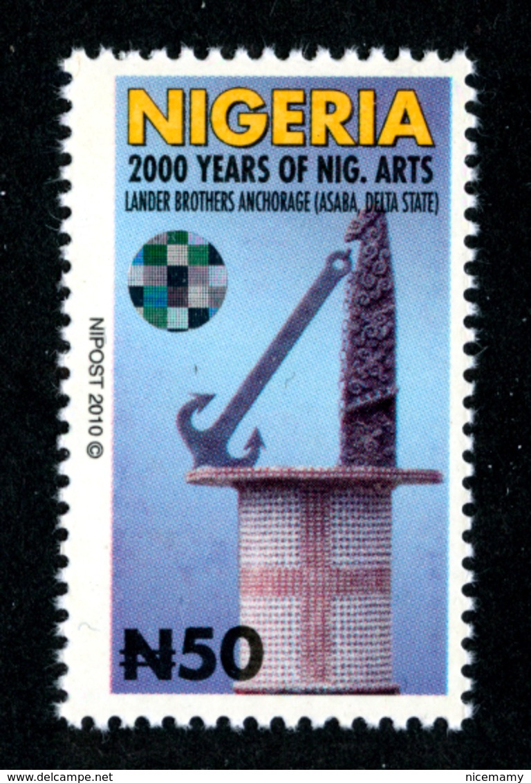 Nigeria 2010 Mnh Mi. 848 WITH Circular Circulaire Hologramm Hologramme Hologram Definitive 2000 Years Of Nigerian Arts - Nigeria (1961-...)