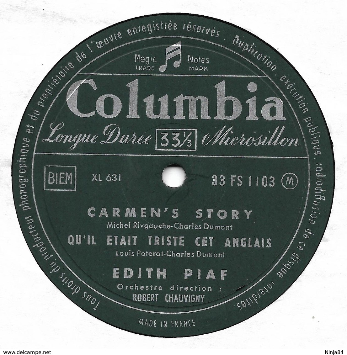 LP 25 CM (10")  Edith Piaf ‎ "  Quatre Chansons De Charles Dumont  " - Spezialformate