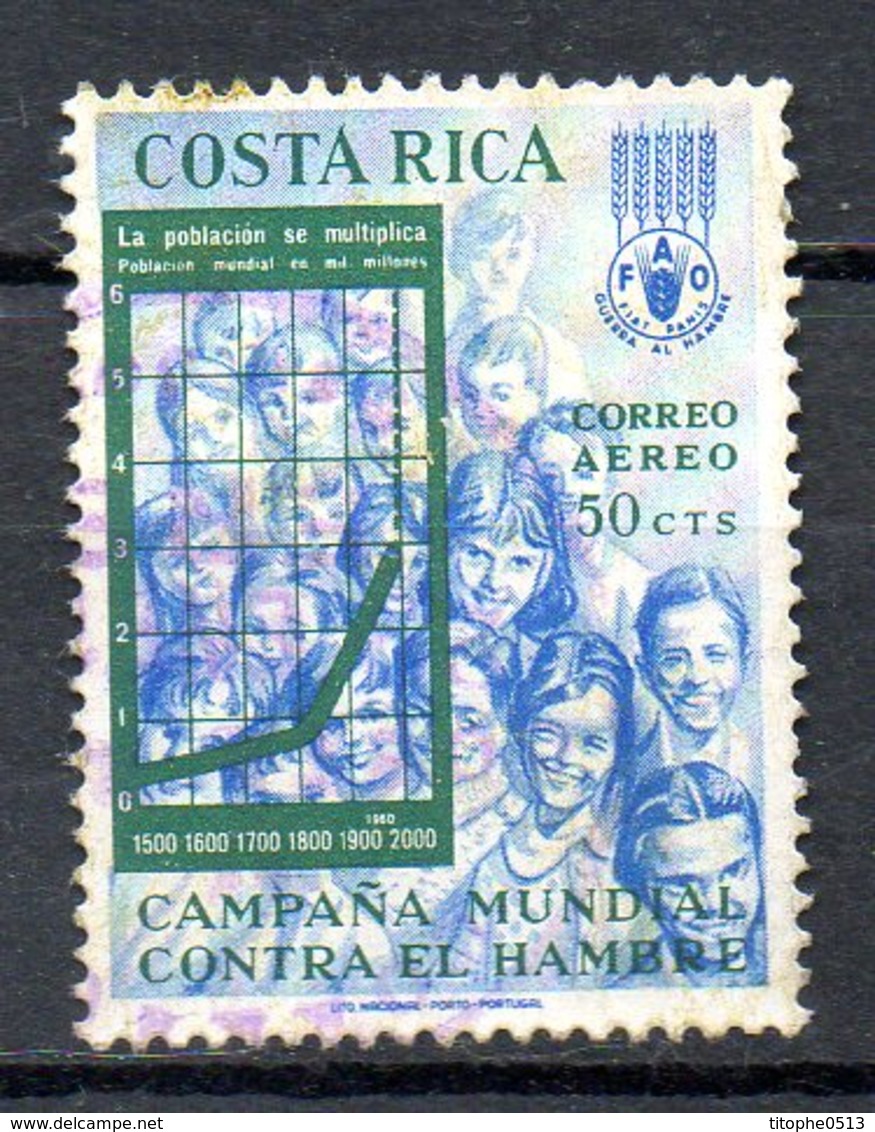 COSTA RICA. PA 395 De 1965 Oblitéré. FAO/Campagne Mondiale Contre La Faim. - Contre La Faim