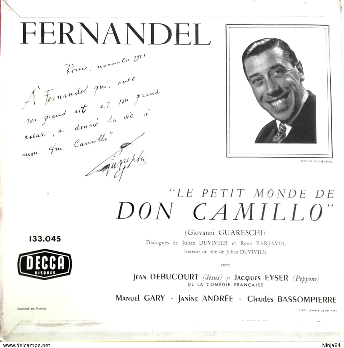 LP 25 CM (10")  Fernandel ‎‎ "  Le Petit Monde De Don Camillo " - Special Formats