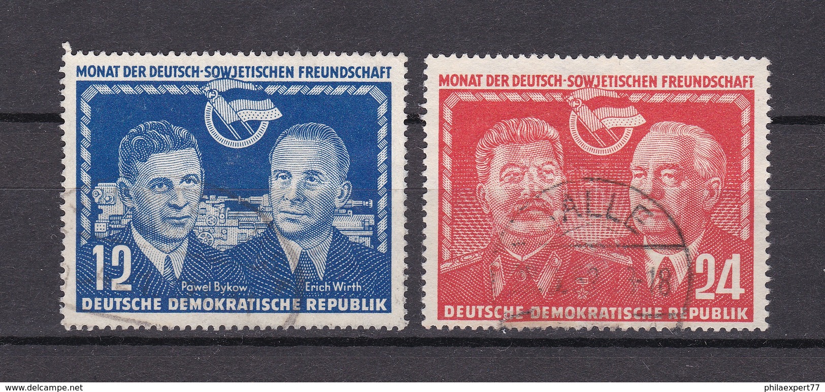 DDR - 1951 - Michel Nr. 296/297 - 20 Euro - Gebraucht